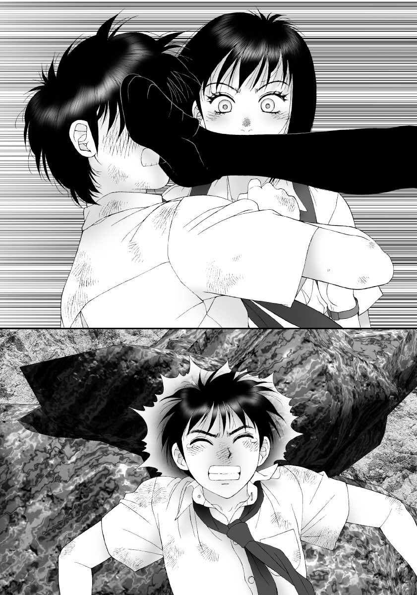 愚作「かごめかごめ」から台詞フキダシ擬音無し絵その,16
フキダシや擬音は原画に描いている場合もあるので消せない絵もあります

バックの効果線の貼り方が別レイヤーに分けてない場合は悪あがき修正が大変なのです_φ(T△T;) 