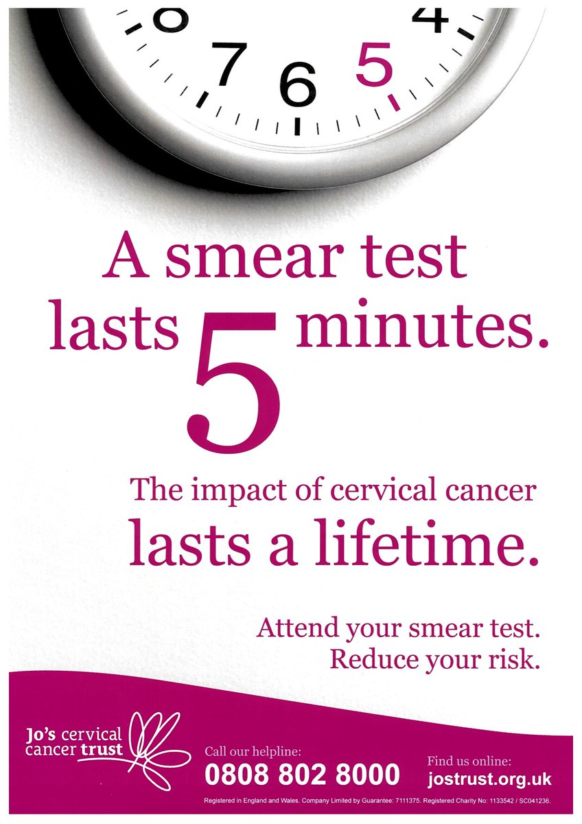 #Appointment We are booking appointments for SOME types of appointments whilst we get used to the 'New Normal' Have you received your Cervical Cancer Screening letter (#smear) or are overdue, please give us a call 01612725660 (option1) @JoTrust #CervicalScreeningAwarenessWeek