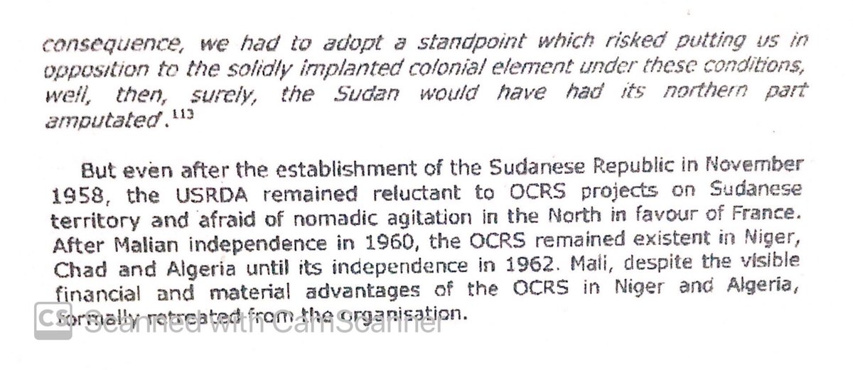 USRDA strongly opposed Saharan independence & the OCRS (Common Organization of Saharan Regions) project, withdrawing Mali from it in 1962. The Tuareg & Moors were to be kept under Mali’s rule.