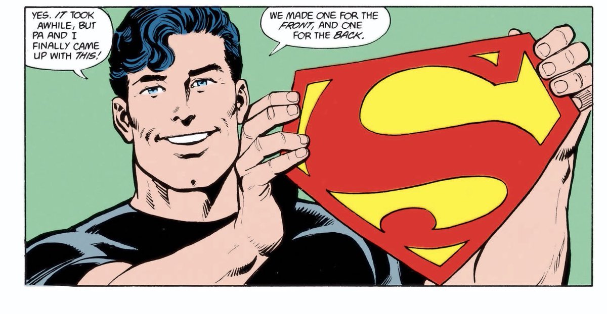 I don’t think Clark designing his costume is as elegant as inheriting it from Krypton. But I think I know why Byrne did it this way: so Superman and his mission could be wholly devised by Clark himself; Clark the human being. Makes his alien origin incidental to his morality.