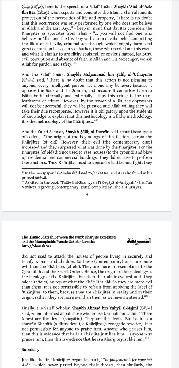 2) Allāh and the Last Day..."Shaykh Ibn Uthaymin - this methodology is a filthy methodology, it is the methodology of the Khārijites (terrorists it has nothing to do with Islam)..."Refer to the image below for other scholars refutations against these dogs of the hellfire: