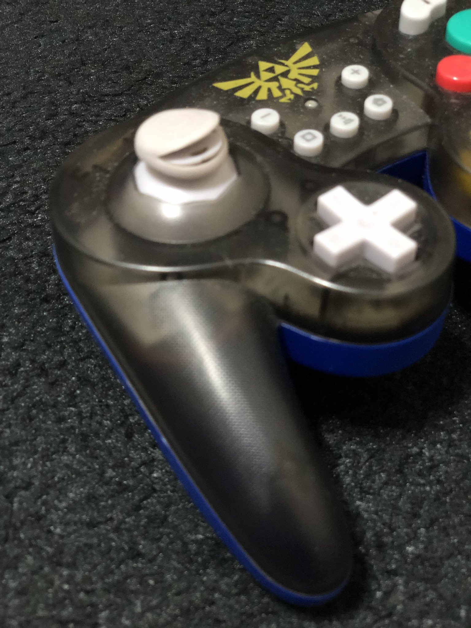 GCコン ゲームキューブコントローラー はね戻り対策 LRボタン化 ブルー