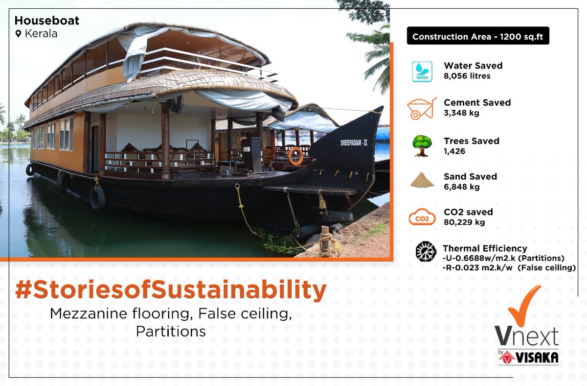 vkgaddam's tweet photo. Sail through sustainability with Vnext! This beautiful houseboat from God's own country is a contemporary take on the quintessential Kettuvallams. https://t.co/9h1rb1Dywz