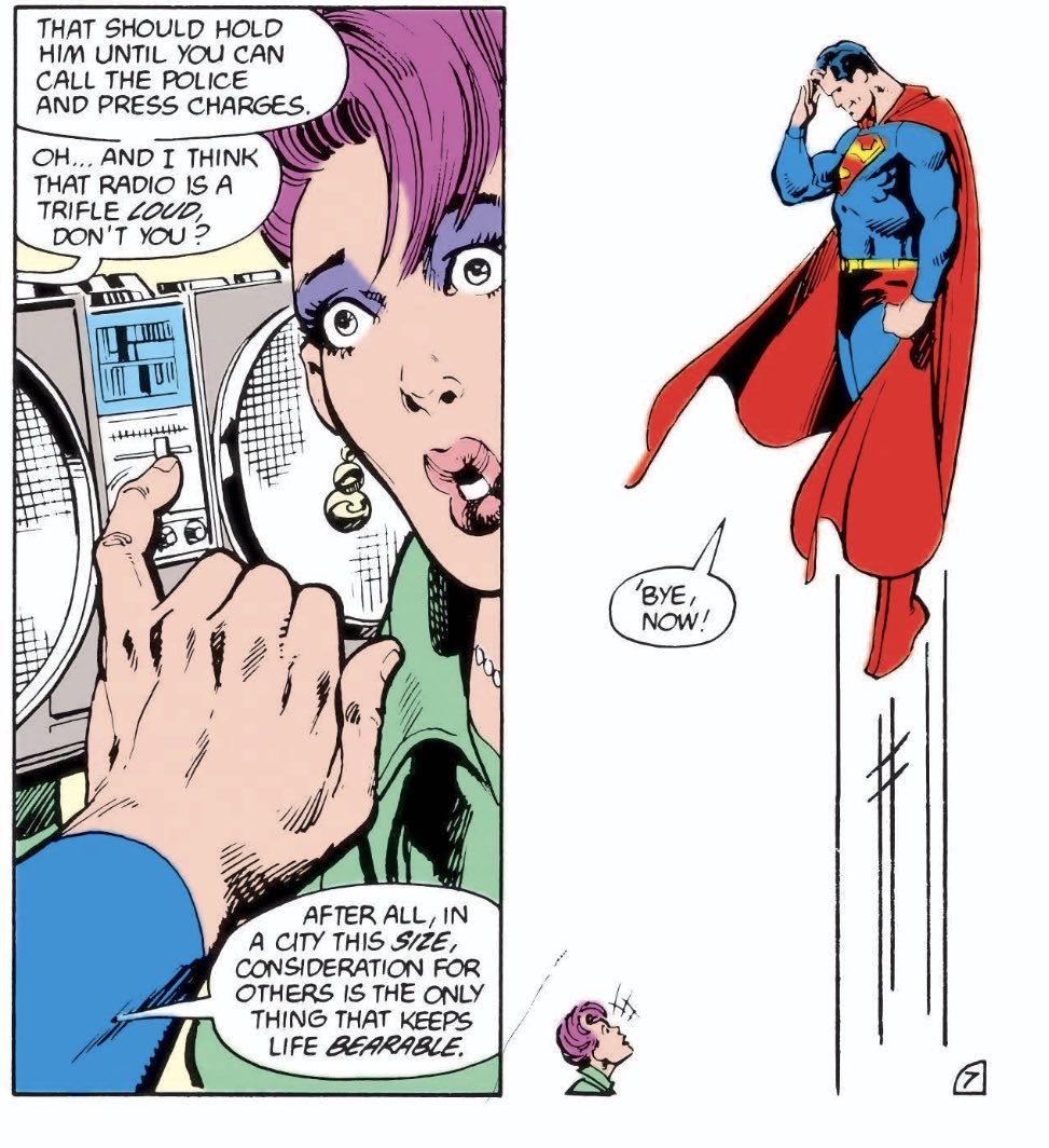 Superman may be overstepping by putting his hands on this Suicide Girl’s radio but as we’ve learned recently, the police are called quite a lot to deal with noise complaints. He’s probably more right than wrong.