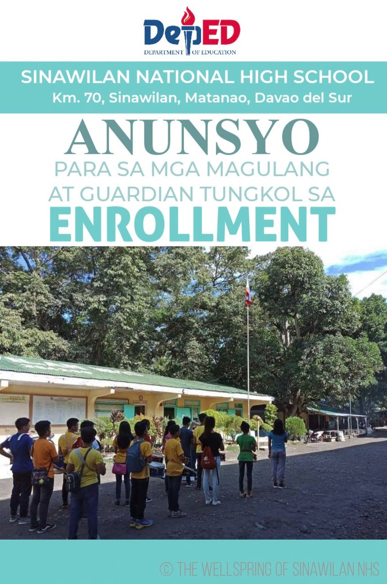 WellspringSNHS's tweet photo. Ipinapaalam po sa magulang at guardian ng mga mag-aaral na hindi pa nakapagpatala sa pamamagitan ng Remote Enrollment na maaari na pong pumunta sa paaralan para makapagpa-enroll para sa SY 2020-2021 mula Hunyo 22-30, 2020.
#DropboxEnrollment #TheWellspring #SinawilanNHS https://t.co/HjLcvbgnoa