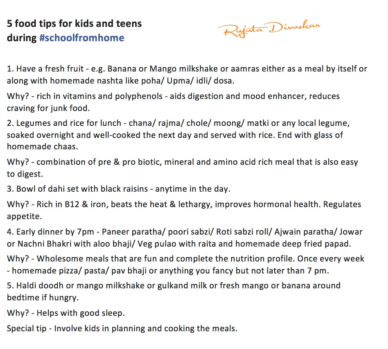 Rujuta Diwekar On Twitter Kids And Teens Struggling With Their Meals During Schoolathome Here Is A Quick Tip That Will Help Beat Lethargy Regulate Appetite And Improve Hormonal Health Bowl Of rujuta diwekar on twitter kids and