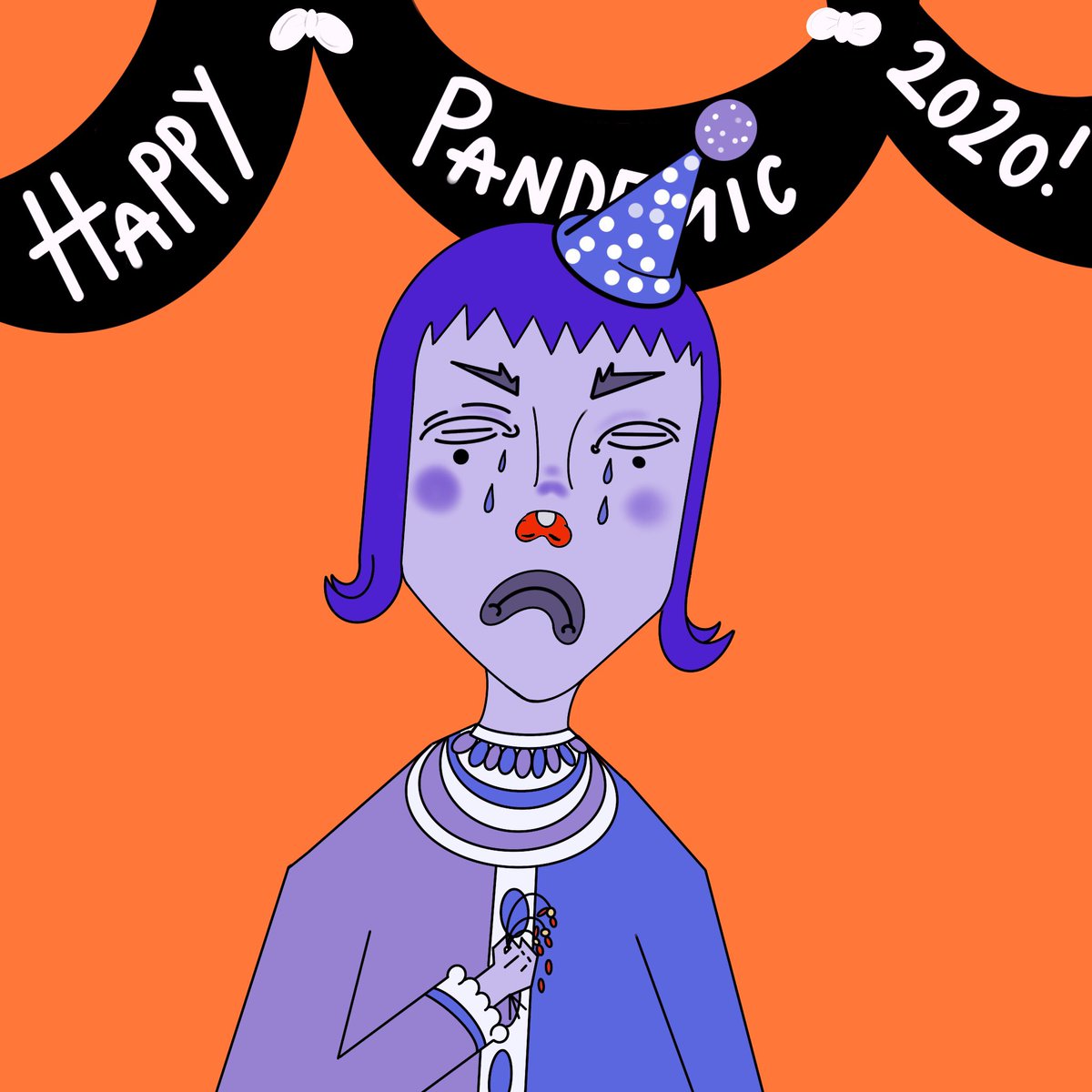 babystardustx's tweet photo. Anyone else having a shit pandemic?
New digital print. 💜 #art #digitalart #sadclown #happypandemic https://t.co/XfXYPHwxzX