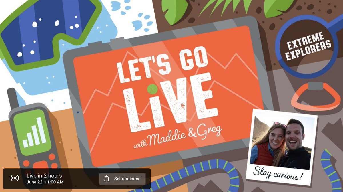 STEMHUB_SE's tweet image. Today at 11am on #LetsGoLive is #ExtremeExplorers with @maddiemoate &amp;amp; @gregfoot. Congratulations on 50th Episode!!! Today's show is on #DesertIsland!. To watch today's show visit: youtube.com/watch?v=YHeNEr… #Homeschooling #Teachers #STEM #STEMAtHome #homeschoolinguk #homelearninguk