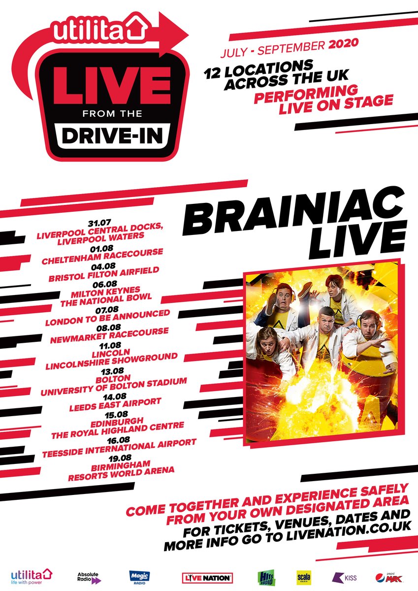 Tickets now on sale for Brainiac Live! 👊Check out the schedule for the nearest city to you. #UtilitaLiveFromTheDriveIn #BrainiacLive livenation.co.uk/utilitalivefro…