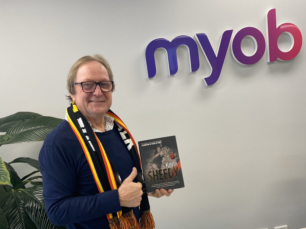 MYOB's tweet photo. Was great to have @AFL legend @Kevin_Sheedy speak to our MYOB employees about embracing change and what it takes to be a high performer! 👊👍🏉 https://t.co/OFMlqyz1fj