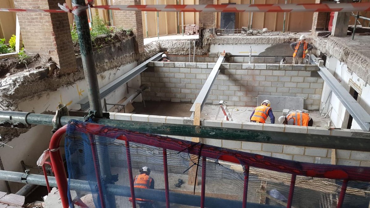 Morganraeltd's tweet photo. #steelworks progressing on site at our #StructuralAlterations works at The Smith, Kingston with @SRA_Architects
#CatA #steel #officedesign https://t.co/fGuD6c4XMU