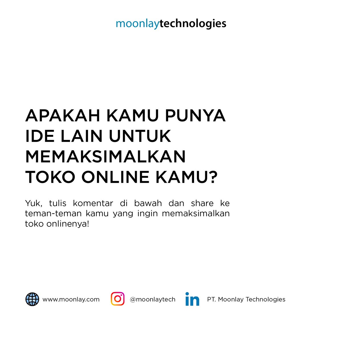 moonlaytech's tweet photo. Pernahkah kamu membuat website toko online, namun bisnis kamu tidak menunjukkan perkembangan yang signifikan?

Yuk, coba cek tips berikut!
#moonlay #bisnis #toko #online #tokoonline #DigitalMarketing #startup #Entrepreneurship #DigitalTransformation #ecommerce https://t.co/HCchVvCzw7