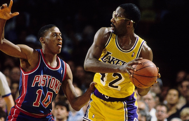 1988 Finals MVP - James Worthy.1988 Finals Series: 22pts, 7.4rbd, 4.4ast, 0.7stl, 0.6blk. 49.2 FG%, 00 3P%, 73.5 FT%.Big Game James earned his stripes with performances like this one. A 7 x All Star and one of the best third options in NBA History.