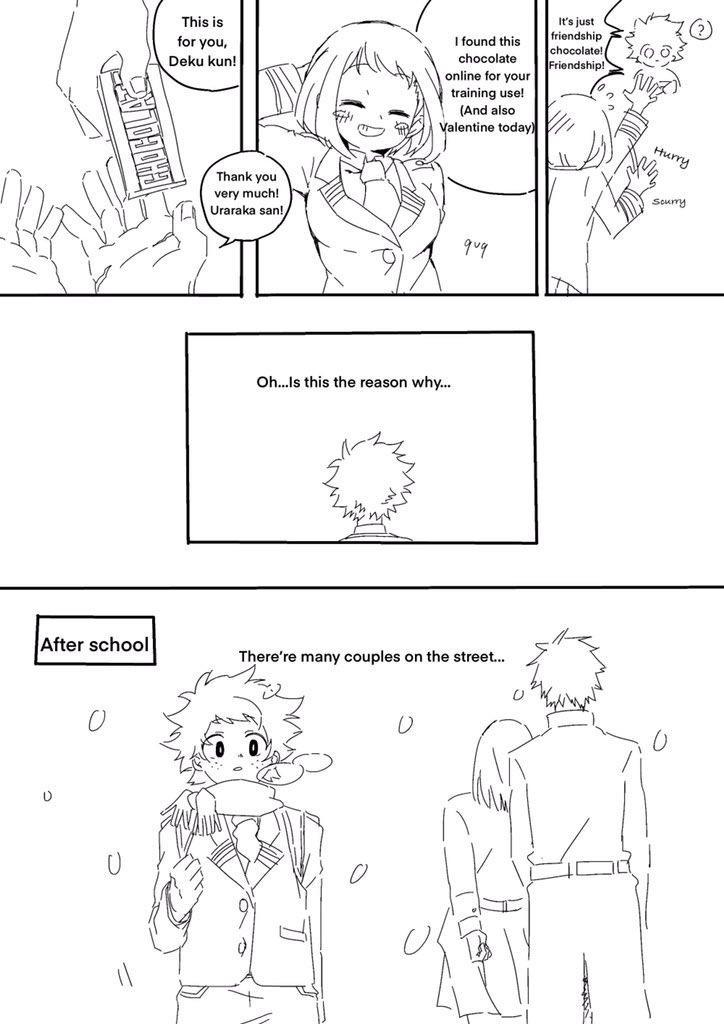 daimaojun801's tweet photo. A story about Valentine’s Day between Pro Hero Bakugo Katsuki and UA student Midoriya Izuku. English version.
可以从这条链接阅读中文版：https://t.co/tTGHS2vmq2…
Page 5~8
#勝デク #bkdk  #bakudeku https://t.co/1xbGIxFp6d
