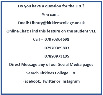 KC_LRC's tweet photo. Good Morning and a happy Monday! 
We are now in the final teaching week of the academic year! As you are organising yourself to finish for the summer you may have a question for the LRC team. You can contact us using any of the ways below and we will happily answer them for you. https://t.co/2SJzTRh9we
