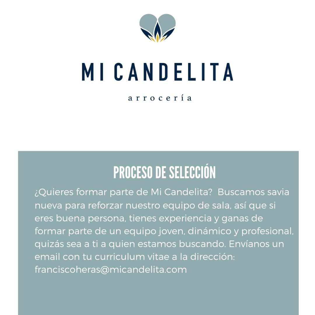 ¡Abrimos proceso de selección en Mi Candelita! Únete a nuestro equipo de sala. Contacto vía email #ofertadetrabajo #sala #micandelita