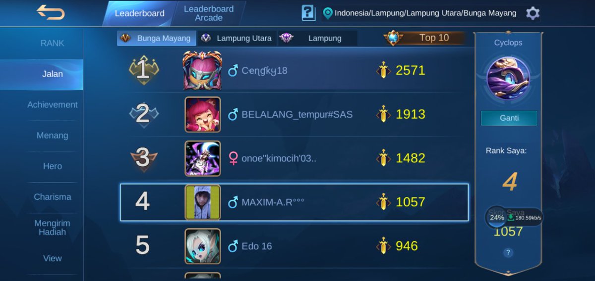 Ragerrr2's tweet photo. Bunga mayang. Wkwkwk
#mobilelegendsbangbang https://t.co/C6n7KDzVsl