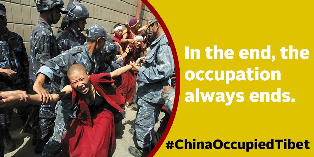 1. Tibet is the ‘Palm” in China’s five finger policy. The area has been in conflict over the decades. Prior to China’s invasion in 1950, Tibet maintained a unique culture, religion and language for centuries.  #ChinaOccupiedTibet