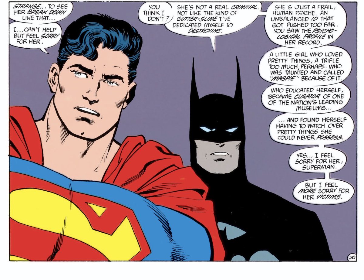 I love how Byrne spots Batman’s cape and cowl in his work on the character. Incidentally I like this speech Batman gives about the tension of fighting insane people. Noobs think this stuff isn’t in the text but it has been since I’ve been reading cape comics.