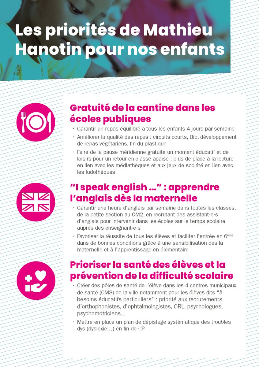 NotreSaintDenis's tweet photo. [GRATUITÉ DE LA CANTINE] 

Donnons plus à nos enfants dans les écoles publiques avec une pause méridienne gratuite, de qualité et sans plastique.

Une #VilleEquilibrée est une #VilleÉducative avec @MathieuHanotin ! 1/4

#Municipales2020 #Hanotin2020 #SaintDenis https://t.co/PqDI2CXke9