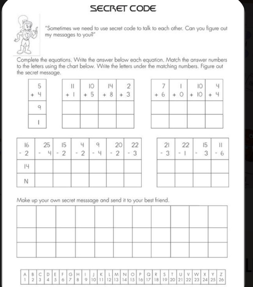 NLCLearningHub's tweet photo. ⭐️🤐Today’s Maths Challenge is Secret Code! 🤐⭐️  Complete the calculations in the photos to work out the secret codes! Can you create your own secret code? Can someone in your family crack the code? Good luck. 🤐⭐️ https://t.co/hfAYgBZP6g
