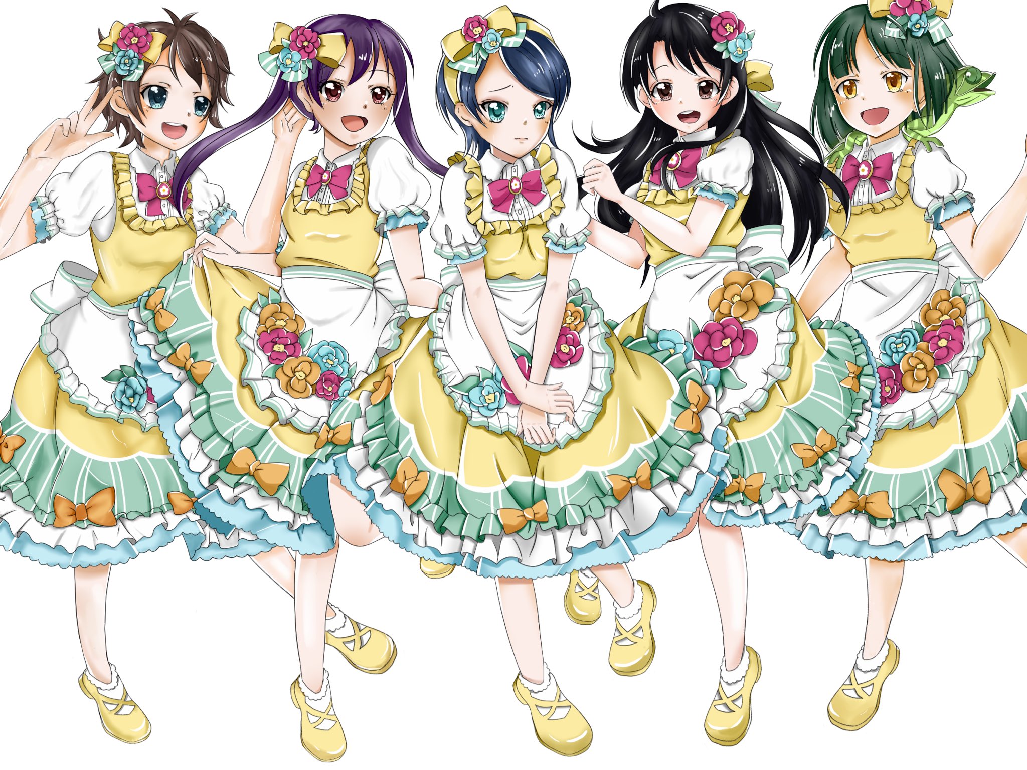 Anna Kawashima やっと描けた 衣装が可愛い ラブライブ 藤黄学園 スクフェス サブキャラ 白瀬小雪 設楽ふみ 門田剣 斎木風 綾小路姫乃 絵描きさんと繋がりたい T Co Uodvgsicar Twitter
