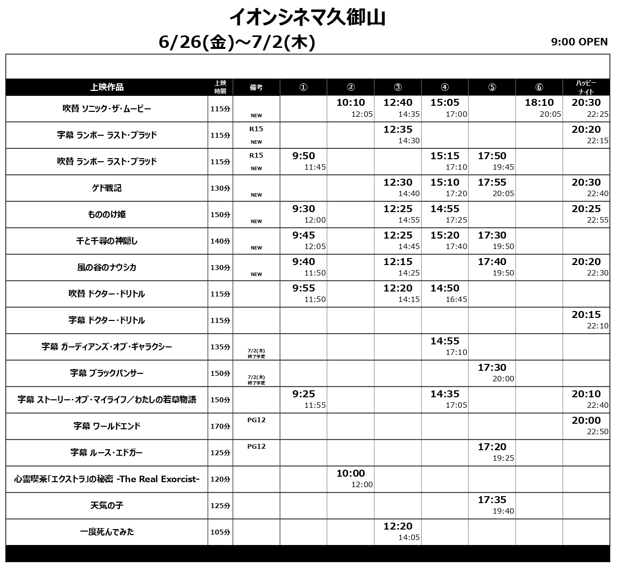 イオンシネマ久御山 いつも駐車場無料 6 26 金 7 2 木 の上映スケジュール もう 観たい作品ありすぎて 選べない 1日中いても大丈夫 イオンシネマ久御山 がある イオンモール久御山 は 駐車場無料 です 彡 イオンシネマ 久御山