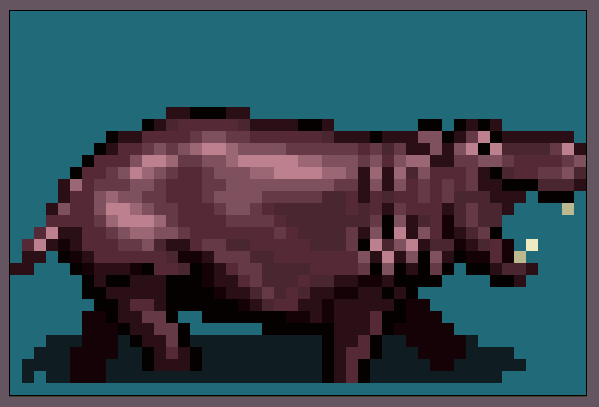 CherishSin's tweet image. Going to do some more work on Diamond Giza today.
(Demo here: store.steampowered.com/app/1302540/Di…)

Here's a hippo.
#indiedevhour
#indiegame 
#pixelart
#hippo