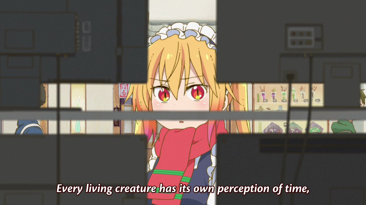 Tohru's perception of time differs from a human like Kobayashi because her life expectancy is eons longer. Kobayashi's short lifespan, as a human, might feel long to her, but Tohru, as a dragon, feels sadness at the thought of what she perceives as a short life for Kobayashi.