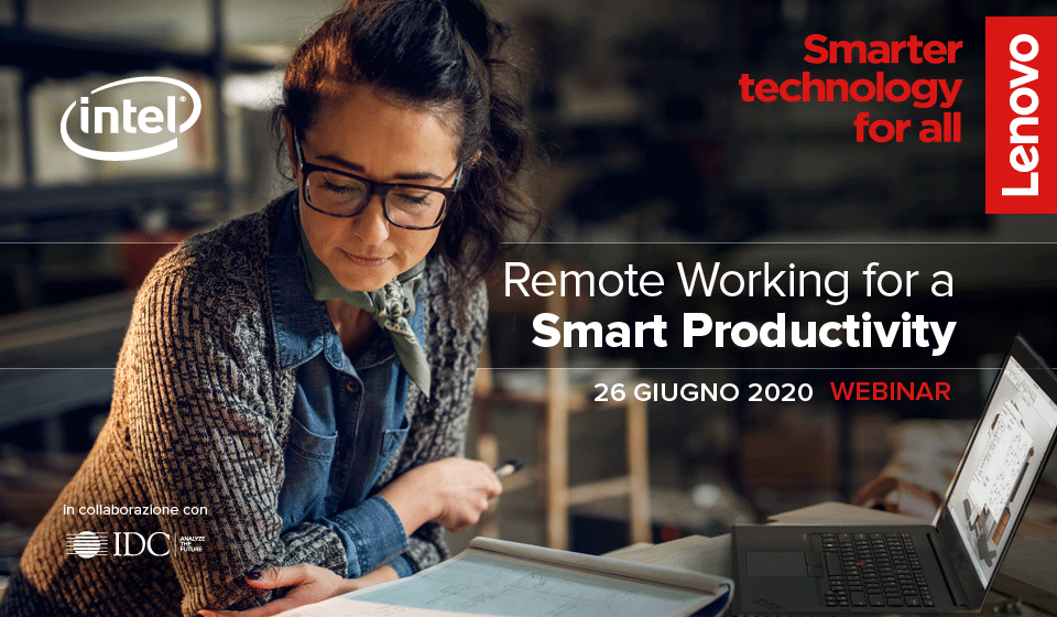 IDCItaly's tweet photo. In risposta all'emergenza, molte aziende incrementeranno gli investimenti per il lavoro da remoto. Come creare un "intelligent workspace"?

@PatanoSergio di IDC e @ffalcetti di @lenovoitalia ne parleranno il 26 giugno nel webinar #SmartProductivity

➡ https://t.co/9YkZwTCwPi https://t.co/mXMbWccIOC