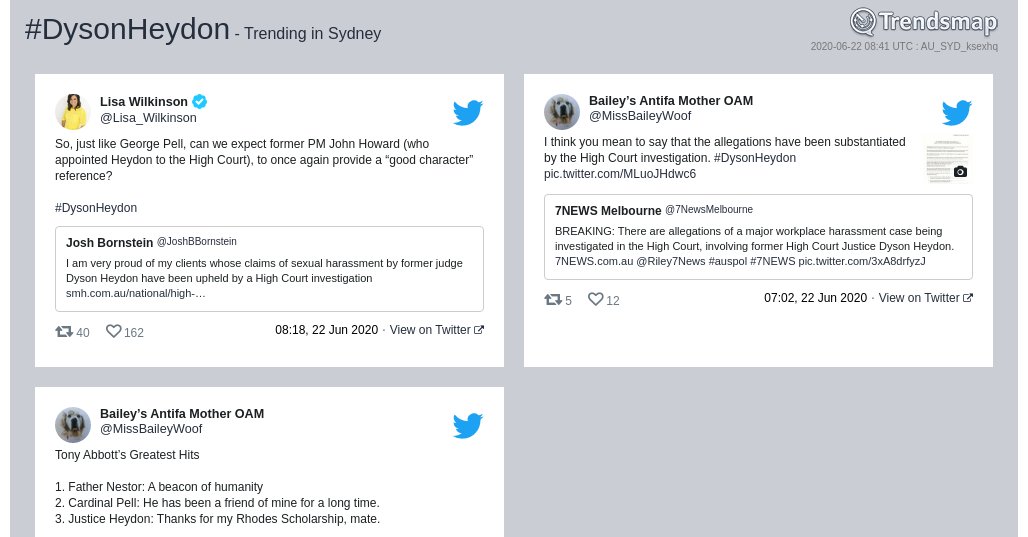 Trendsmap Sydney tweet media