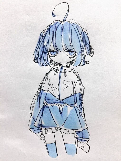 大昔の絵引っ張り出してきた こ!れ!だ!!!最近手癖で目がデカすぎたからな〜!!!!このバランス取り戻しますぅ…… 
