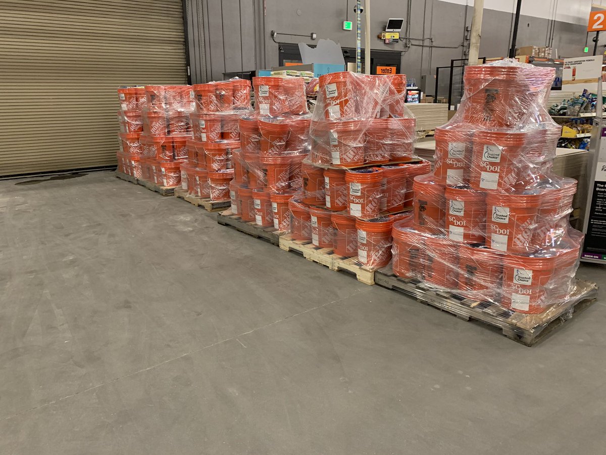 Prep before our Hurricane preparedness event with <a href="/scdoi/">SC Dept of Insurance</a>  200 buckets ready to go complete with weather radios, tarps, and generator flyers!