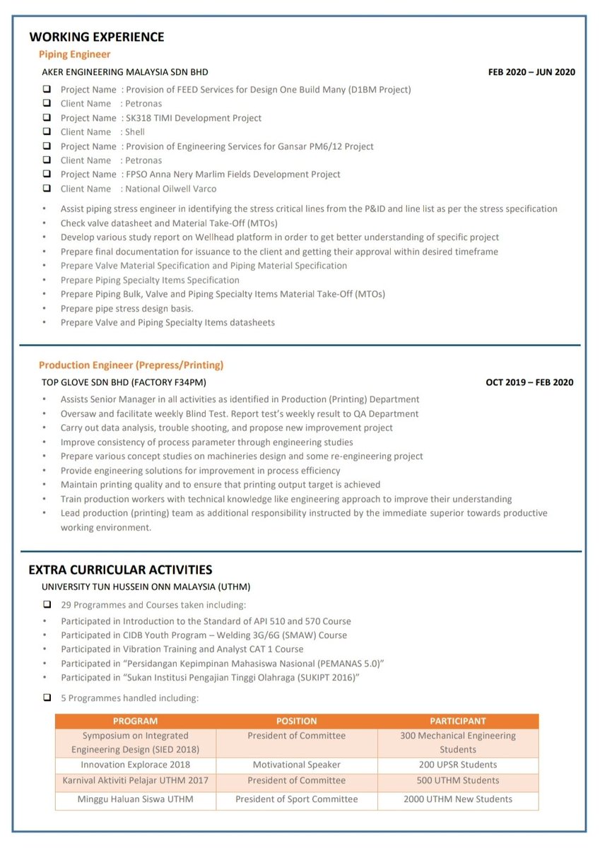 Contoh Resume Kerja Kilang