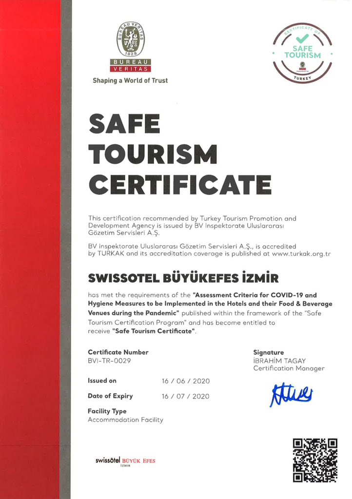 Swissotel_Izmir's tweet photo. Değerli Misafirlerimiz, Turizm Bakanlığı’nın önlem tedbirleri ve #ALLSAFE "Temizlik ve Önlem Programı" kapsamında aldığımız önlemlerimiz ile güvenli ve keyifli bir tatil için sizleri İzmir'e bekliyoruz.
��✨
#swissotelizmir #swissotel #liveitwell #accorhotels #feelwelcome https://t.co/fig9JVzOns