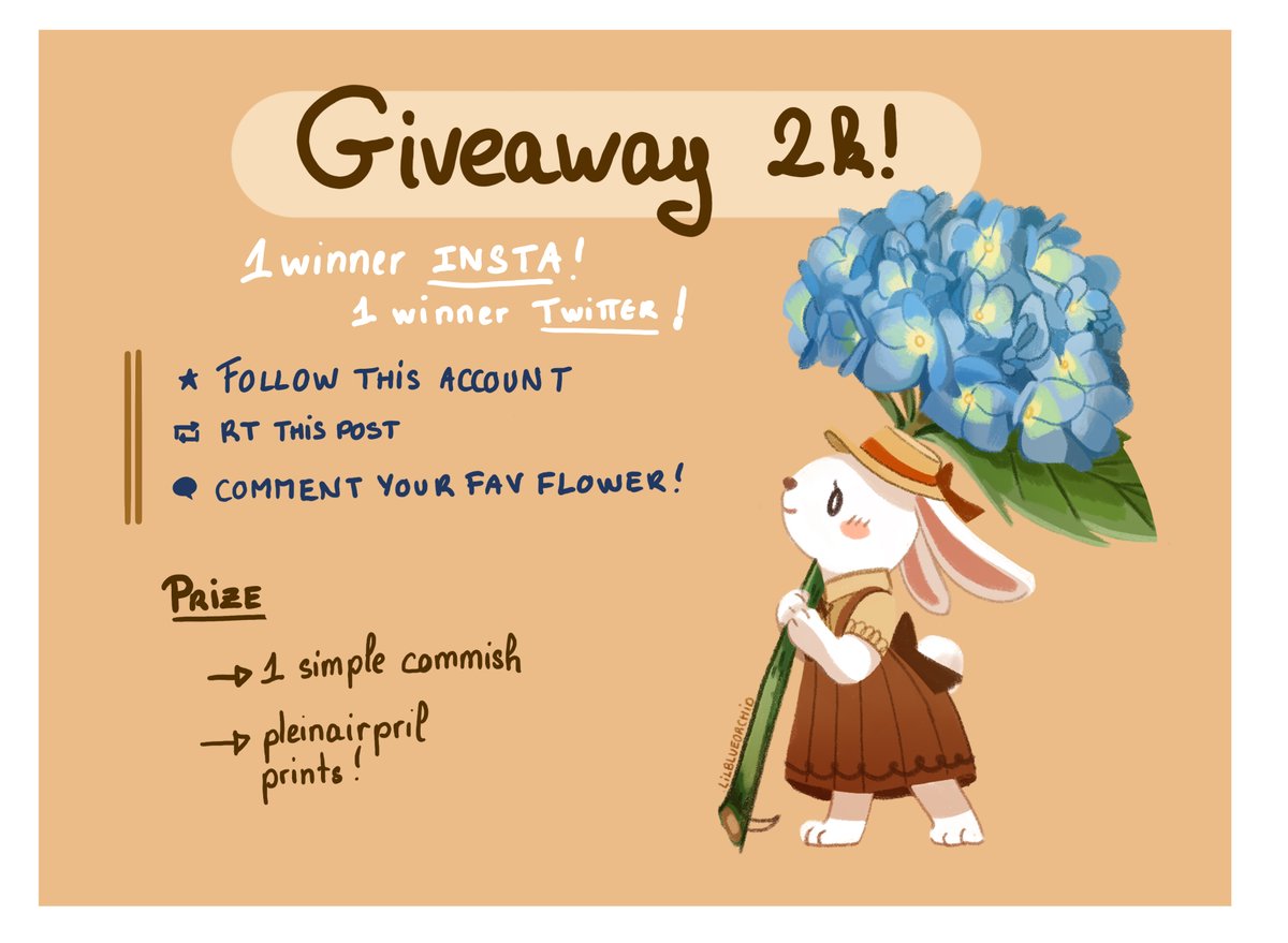 🌟🌟GIVEAWAY : Thank you for 2k followers! 🌟🌟

To enter :
✨Follow this account
🍃RT this post
🌷Comment your favorite flower!

Giveaway ends on July 6th! I will randomly pick one winner on twitter and one on instagram! You can enter both giveaway. Good luck! ☺️