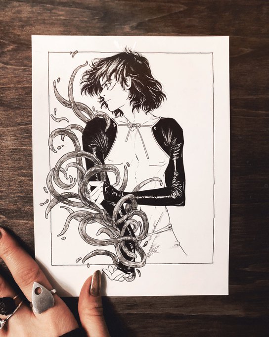 Forever sad because this was one of my favorite inktober drawings and I forgot to scan it when it was bought. I should draw Ashitaka again.
It would be a dream to do a licensed Ghibli piece though. The dream. ✨ 