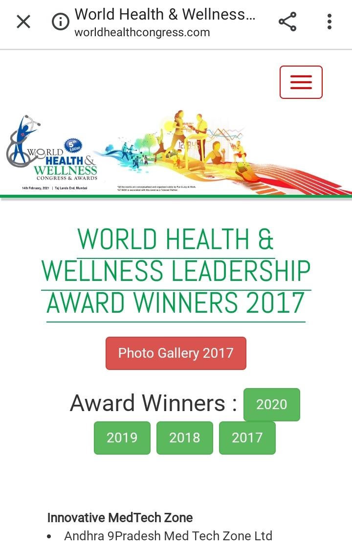 AMTZ was awarded as "Innovative MedTech zone" by The World Health and Wellness congress in 2017. 7/10