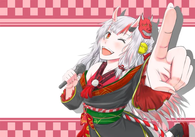 なんかリベンジしたくなったので百鬼あやめを描いてみました#ホロライブ#百鬼あやめ#百鬼絵巻 