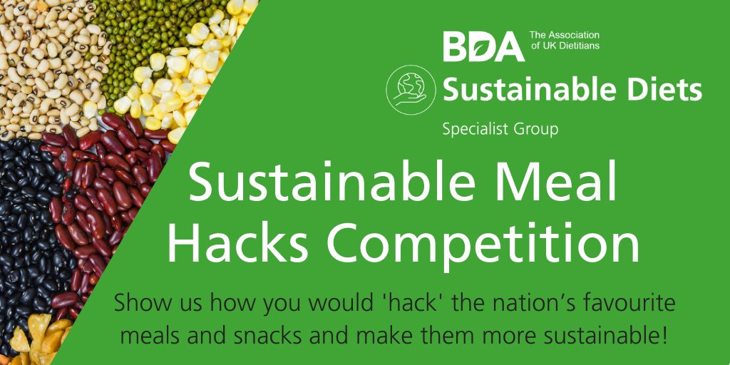 BDA_Dietitians's tweet photo. Think eating sustainably = big changes? Let's remove the barriers! In a new competition to win £400 for e-learning, @BDASustainable &amp; @Alpro ask dietitians to sustainably ‘hack’ popular meals. 
Enter now https://t.co/Dtblwu6YOd
#OneBlueDot #SustainableHacks #WhatDietitiansDo https://t.co/nJ9NzNqTkz