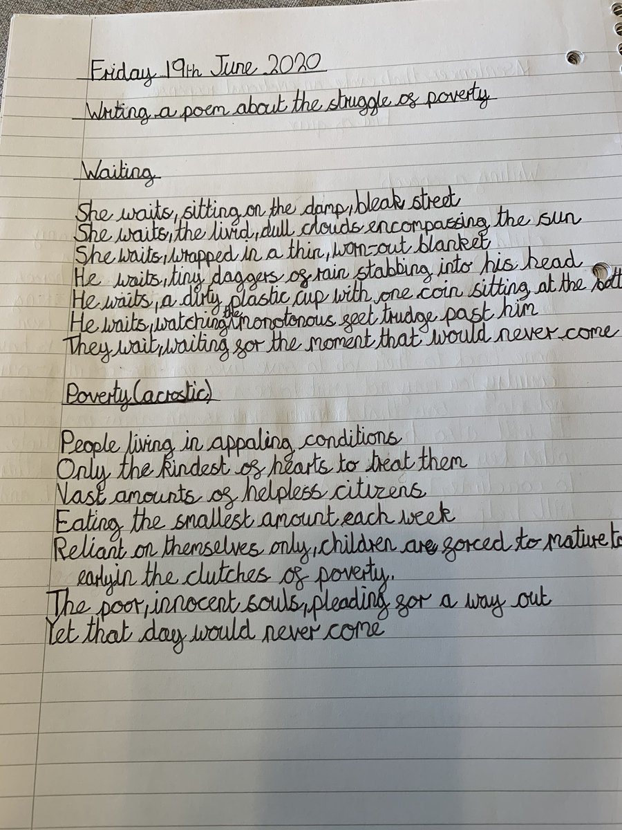 sezz01's tweet photo. @EGPA_Y6C Beth’s poem about the struggle of poverty https://t.co/I9ZbgkgGfT