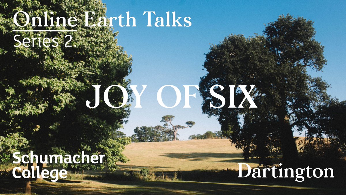 Series 2 of our Online Earth Talks: Joy of Six starts on Wednesday, 1 July. In collaboration with <a href="/SchumacherColl/">Schumacher College</a> we bring you Charles Eisenstein, <a href="/capra_fritjof/">Fritjof Capra</a>, Margaret Wheatley, @BayoAkomolafe &amp; <a href="/AndyLetcher/">Andy Letcher</a>, <a href="/RupertSheldrake/">Rupert Sheldrake</a> &amp; @LylaJune4NM
Details: dartington.org/earthtalks