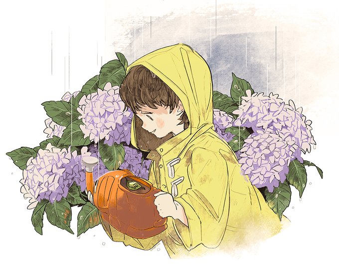 「closed eyes hydrangea」 illustration images(Latest)｜5pages