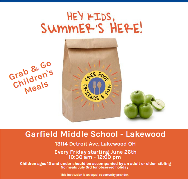 Summer is here! It’s a time for playing outside &amp; enjoying the sunshine, but it’s also when many children face food insecurity with the absence of school lunches. The Greater Cleveland Food Bank is doing their part by offering grab-and-go children’s meals every Friday!
