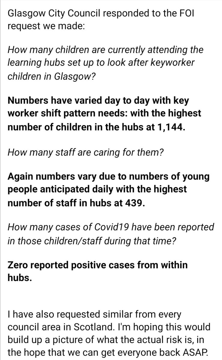 This was posted by one of our members at #UsforThemScotland This seems to correspond with the data coming out from around the world regarding the infection rates and transmitability from children. We now have over 7000 members facebook.com/groups/2057020…