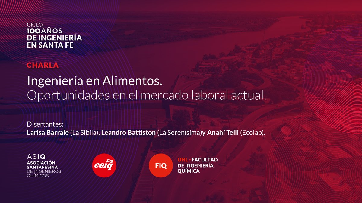 FIQUNL's tweet photo. 👥 Conversatorio: Ingeniería en Alimentos: Oportunidades en el mercado laboral actual.
En el marco del Ciclo: 100 años de Ingeniería en Santa Fe
ℹ https://t.co/U9lVHmhAWK
Actividad conjunta: #FIQUNL, #ASIQ, @ELCEIQ https://t.co/ZeZDaC6WyC