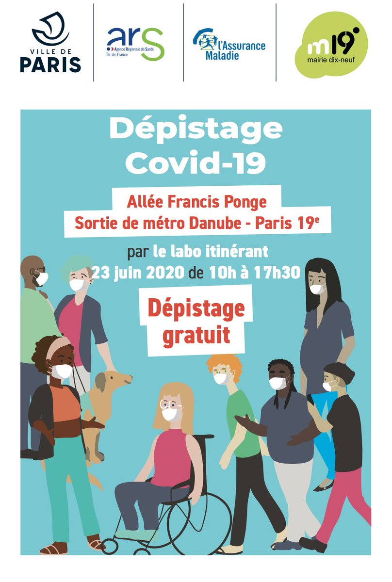 Mairie Du 19e On Twitter Depistage Rdv Aujourd Hui De 10h A 17h30 Au Laboratoire Itinerant Installe Allee Francis Ponge Sortie Du Metro Danube Pour Vous Faire Depister Gratuitement Du Covid 19 D Infos