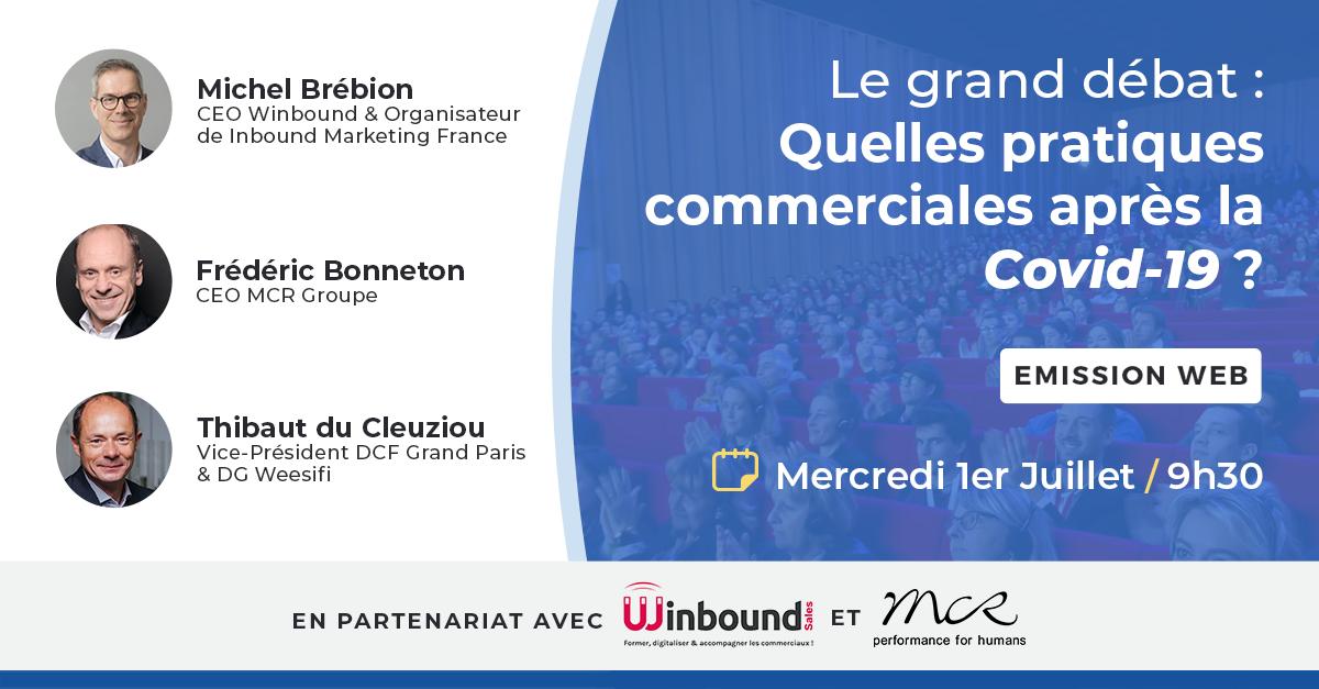 FanjaSanceau's tweet photo. @we_are_inbound lance sa 1ère émission web avec 3 grands débats 🎉Le premier sera le mercredi 1er juillet sur le thème "Quelles pratiques commerciales après le COVID-19 ?" 3 invités pour échanger avec vous : @MichelBrebion, @MisterFredB et @Tducleuziou > https://t.co/ymZJ6KERsJ https://t.co/V2ZSwSl0X1