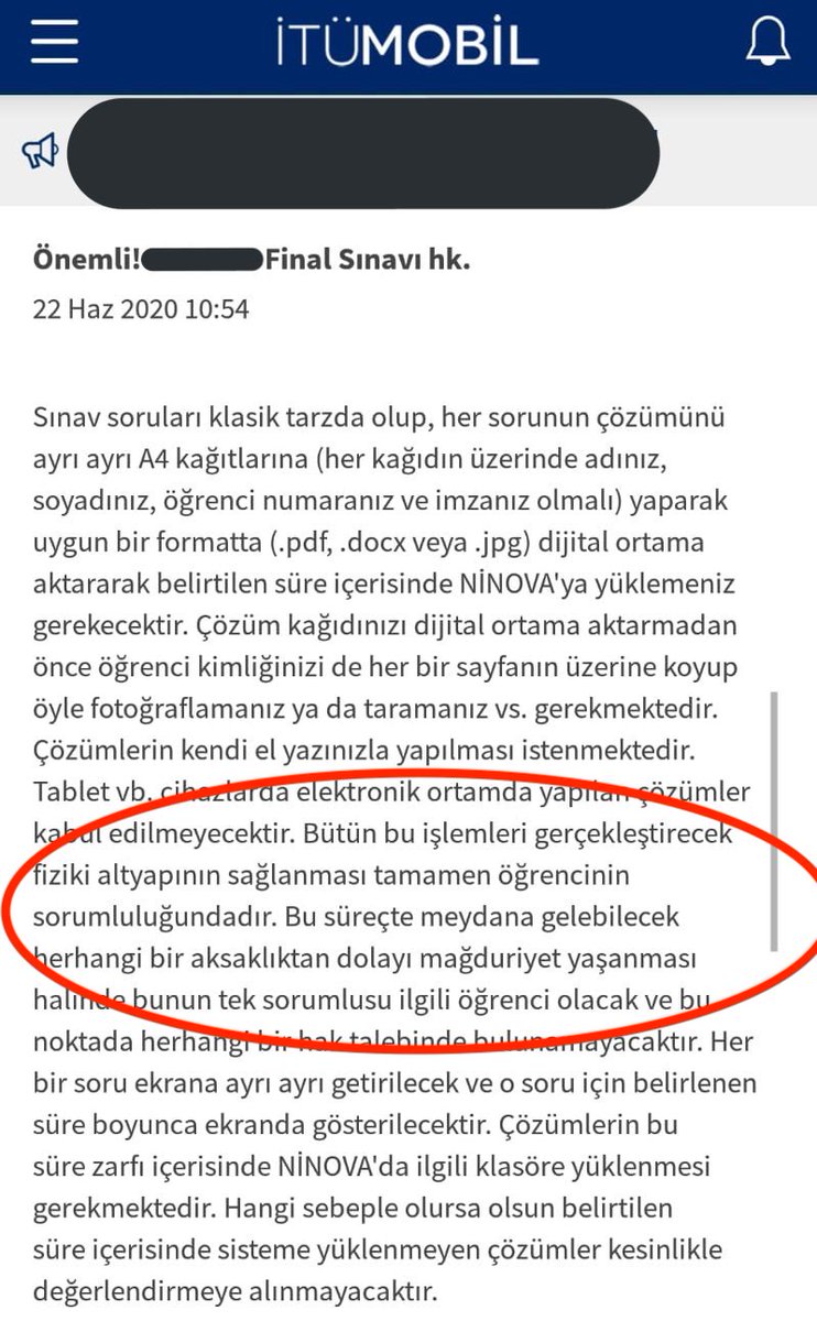 Yaşanabilecek olası sorunların sorumluluğu öğrencilere yıkılamaz! 

Okul yönetimi hiç kimseyi mağdur etmeyecek önlemleri öğrencilerin talepleri doğrultusunda almalıdır #İTÜöğrencinegüven