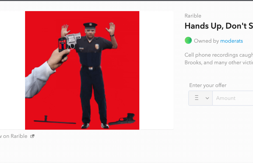 CollinsCustomIP's tweet photo. i think this may b my first sale 2 #moderats

i assumed he didn't like my stuff, or didn't like me
...glad i wuz wrong.

here's the piece, it's a  cell-phone/gun , gotta look kinda close (thumbnail won't do)
https://t.co/ZiFb01ztZ0 https://t.co/AJlFdGT5Kd